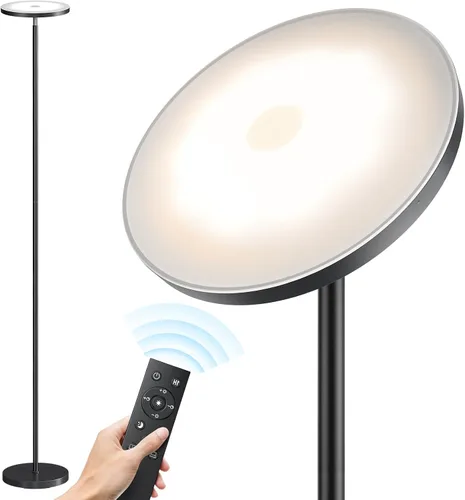 Vista 9 de SUNMORY Lámparas de pie para sala de estar, 48 W/4200 lm, lámpara de pie LED súper brillante con control remoto, lámpara de pie de 69 pulgadas