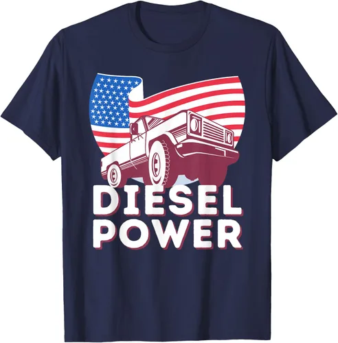 Vista 41 de Diesel Power American Flag - Camiseta de camioneta de mecánico diésel, Negro, S