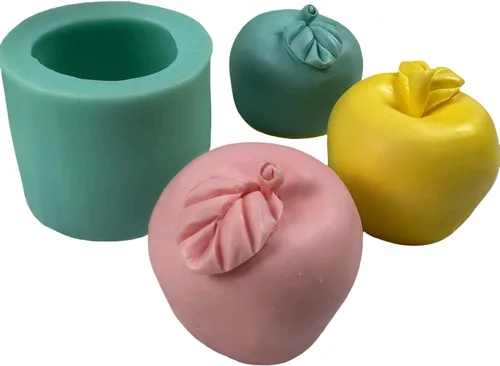 Vista 2 de GreatMold - Moldes de silicona para velas de manzana 3D, molde de yeso perfumado de grado alimenticio (manzana 3D)