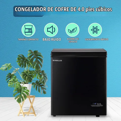 Vista 3 de Congelador profundo de 4.0 pies cúbicos con control electrónico, congeladores independientes con 2 cestas colgantes de acero inoxidable, mini