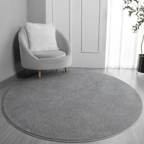 Vista 25 de FlyDOIT Alfombras redondas para dormitorio, sala de estar, 4 x 4, color negro, súper suaves, cómodas, gruesas, de espuma viscoelástica, alfombra