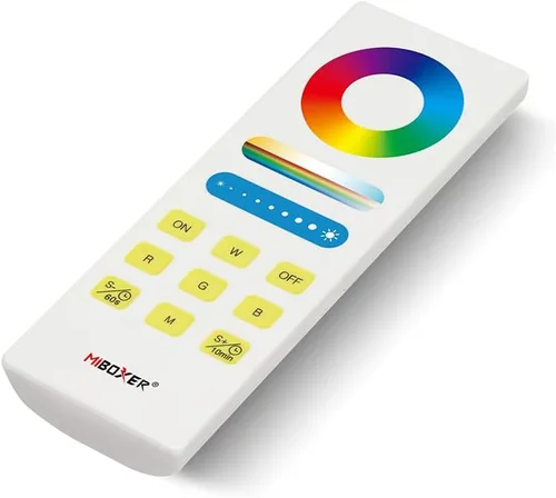 Vista 3 de FUT088, control remoto de tira LED RGB+CCT, Full Touch, conectividad 2.4G, 98.4 ft, rango de 98.4 pies, compatible con MiBoxer, controladores