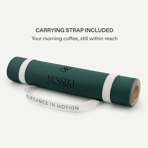 Vista 4 de Esterilla de yoga premium – Agarre de poliuretano antideslizante activado por el sudor I Base de goma natural I 0.157 in para yoga, pilates