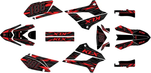 Vista 4 de Kit de gráficos para Kawasaki KLX250 2008-2020 y KLX300SM 2021-2023 Twitch Series Azul 9 mil - Easy Go - Adhesivo para motocicleta Dirt Pit Bike