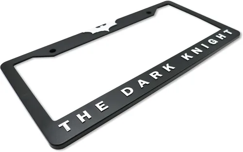 Vista 2 de Dark Knight V2 - Marco elevado 3D para matrícula 1 paquete de cubierta para placa de automóvil Soporte universal negro de Estados Unidos