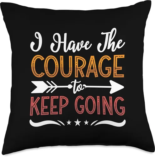 Vista 4 de Mental Health Designs for Coffee Drinker I Have The Courage Coffee Anxiety Awareness Mental Health Throw Pillow, 16x16, Multicolor