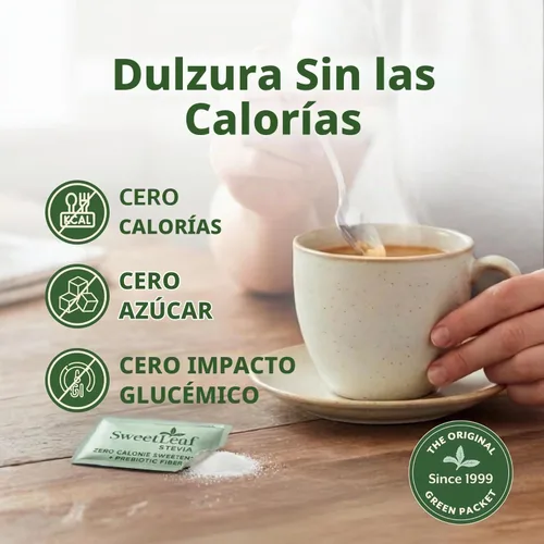 Vista 4 de SweetLeaf Edulcorante en polvo de stevia, sin azúcar, 70 paquetes