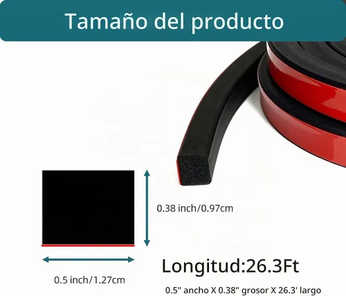 Vista 2 de Sello de goma rectangular sólido con cinta autoadhesiva de alta adherencia, goma de espuma EPDM para barco, automóvil, RV, marina, sello de puertas