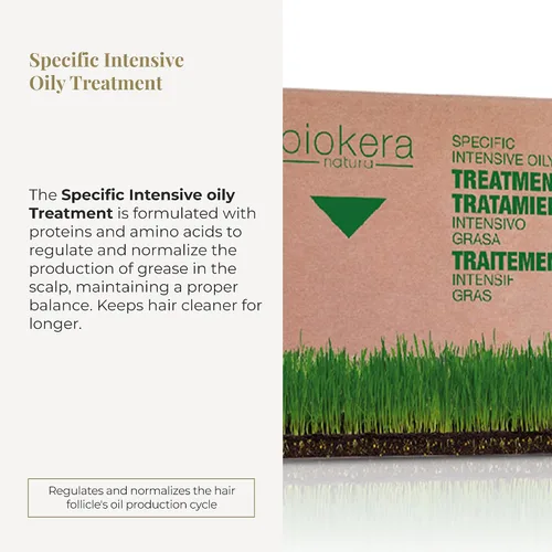 Vista 2 de SALERM - Tratamiento Capilar Graso - Tratamiento Intensivo de Grasa Biokera Natura - 6 x 0.3 fl oz - Loción Intensiva para Cabello Graso