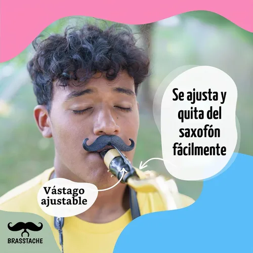 Vista 3 de Sax-stache - Bigote con clip para saxofón (Alto)