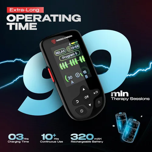 Vista 6 de Unidad TENS Estimulador Muscular Ultra para Alivio del Dolor y Recuperación, Máquina TENS EMS con Modo Estable PMS, Máquina de Estimulación de Doble
