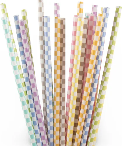 Vista 9 de Paquete de 24 popotes reutilizables, bastón de caramelo, pajitas de plástico reutilizables, sin BPA, aptas para lavavajillas, multicolor, repuesto