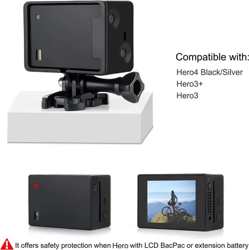Vista 3 de Funda protectora para cámara GoPro Hero 4 de GoPro Hero 4, color negro, plateado y negro / héroe 3+/3, ideal para senderismo y viajes, grabación
