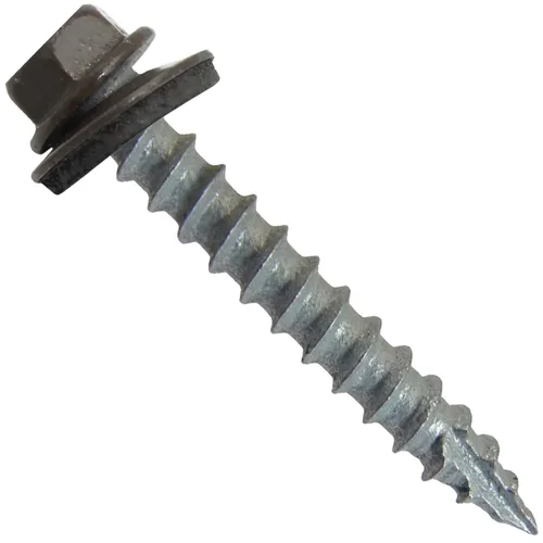 Vista 7 de Tornillos para techos de metal #14 (750) Tornillos x 1-1/2 "ABC Gris Arandela hexagonal Tornillo de techo de chapa metálica para techo.