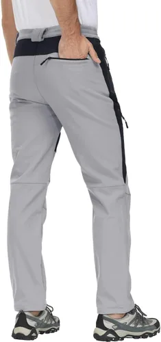 Vista 3 de MAGCOMSEN Men's Winter Pants Snow Pants Fleece Lined Water Resistant 4 Zip Pockets Skiing Pants