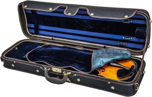 Vista 2 de Sky Estuche Oblongo Violín VNCW02 Madera Maciza con Higrómetros Negro/Azul