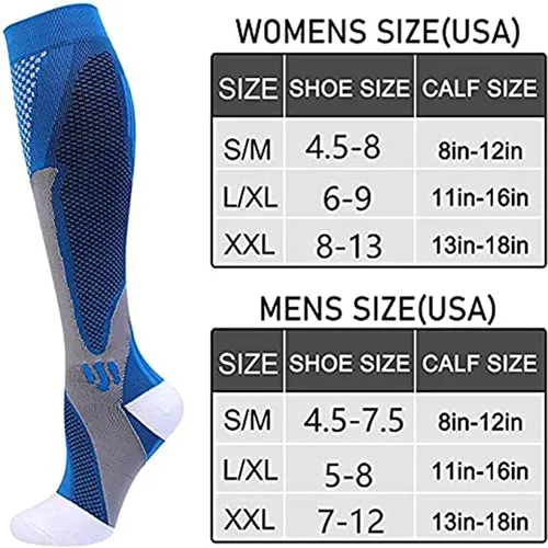 Vista 4 de Compression Socks For Women & Men Circulation (2 Pairs) - Best Support For Running Nurses Recovery Cycling Flight Athletic