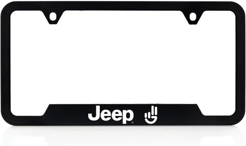 Vista 10 de Marco para matrícula de Jeep Wave, cantidad 1 incluida (metal negro)