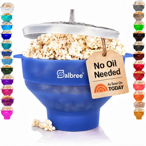 Vista 19 de Salbree Tazón plegable de silicona para hacer palomitas de maíz para Rosa