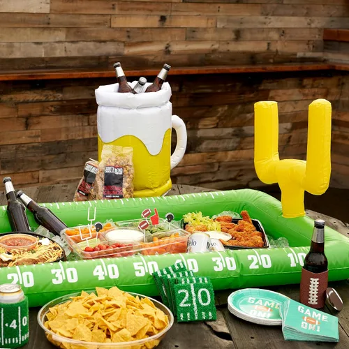 Vista 4 de TrueZoo - Barra de refrigeración inflable de campo de fútbol, enfriador de bebidas para fiestas, enfriador de cerveza inflable, cubeta de hielo, 52