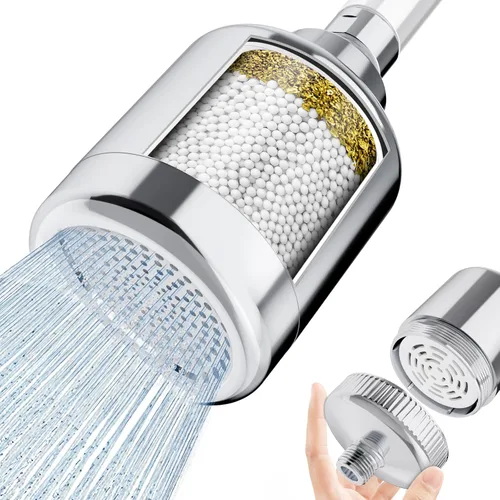 Vista 15 de Filtro de ducha de 20 etapas para agua dura, con 1 cartucho reemplazable, filtro de agua de ducha de alto rendimiento para eliminar cloro y flúor