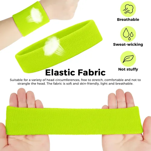 Vista 3 de Buauty Women's Neon Leg Warmers 80s 90s Party Costume Accessories Set Running Headband, Wristbands, and Knit Sport Outfit