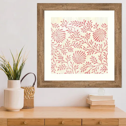 Vista 5 de Amanti Art Lienzo decorativo para pared enmarcado de 24 x 24 pulgadas, patrones desgastados en rojo VII por June Erica Vess, arte de pared