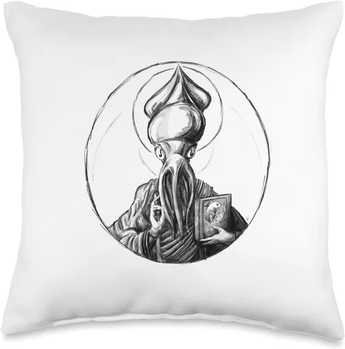 Vista 5 de A dash of occult Almohada de Jesús del calamar, 18 x 18, multicolor