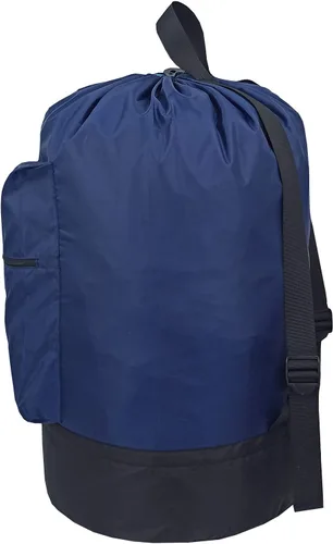 Vista 7 de Mochila lavable con bolsillo con cremallera, bolsa de ropa resistente, 2 correas de hombro ajustables fuertes con cierre de cordón para viajes