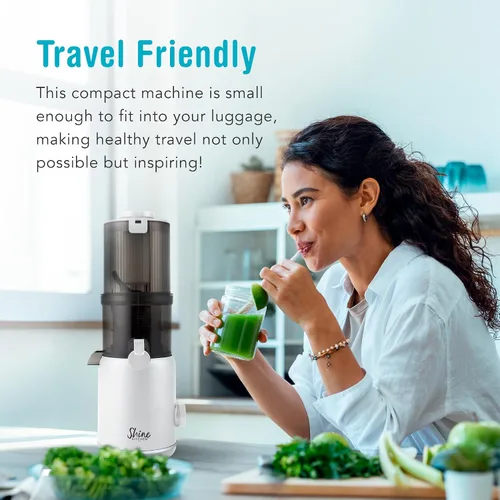 Vista 7 de Shine Multi-Batch Compact Cold Press Juicer SMB-1, manos libres, tolva de alimentación continua, portátil Blanco