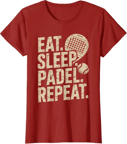 Vista 50 de Camiseta Eat Sleep Padel Repeat Padel Jugador de Tenis