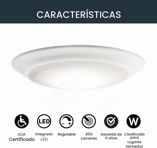 Vista 5 de Kichler Gen I - Lámpara LED empotrada de 7.5", color blanco