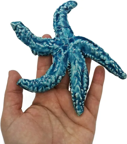 Vista 4 de 1Pc Handmade Ceramic Starfish Tile, Coastal Wall Decor for Home, Swimingpool Aquarium or Fish Tank, Beach Lover Gift for Women