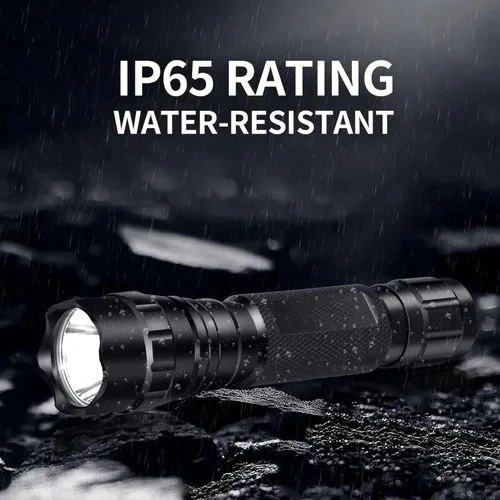 Vista 3 de Linterna táctica recargable súper brillante LED de 2000 lúmenes, luz de arma monomodo, impermeable, linterna de caza de mano, linterna