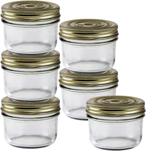 Vista 9 de Le Parfait Familia Wiss - Tarros de vidrio de boca ancha de 7 onzas (6.8 fl oz), paquete de 6 unidades, fabricados en Francia, tapa hermética de 2