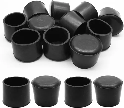 Vista 11 de Piutouyar Fundas redondas de goma de PVC para muebles, protectores de patas de silla de mesa de 0.984 in/1 pulgada, tapa de extremo antideslizante