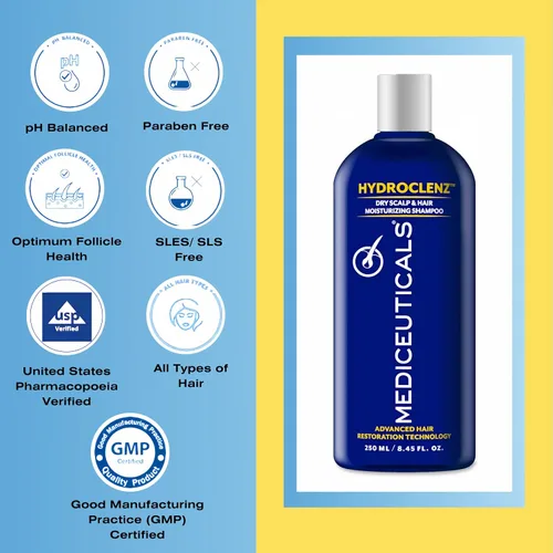 Vista 6 de Mediceuticals Hydroclenz Champú Hidratante para Cabelludo Seco y Cabello - 8.45 oz / 8.5 fl oz