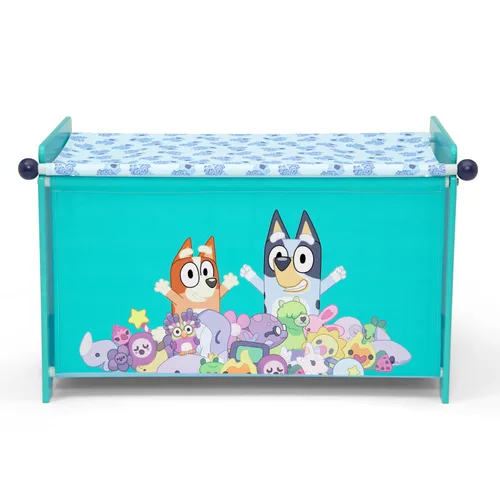 Vista 5 de Delta Children – Caja de juguetes Bluey con tapa de tela retráctil