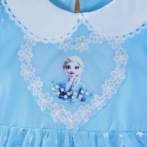 Vista 4 de e-super Snow Queen - Disfraz de princesa de Elsa y Anna para niña, de manga cortalarga, tutú con capa