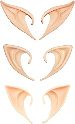 Vista 9 de Secaden Cosplay Fairy Pixie Elf Orejas suaves puntas puntiagudas para disfraz de anime