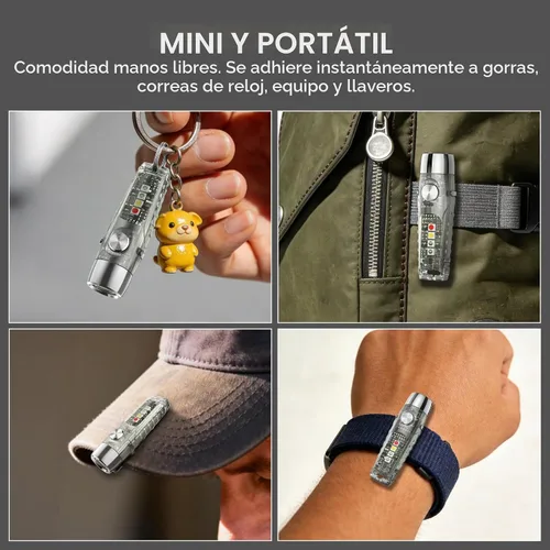 Vista 5 de S12Plus Linterna de Llavero, Linterna de Bolsillo EDC de 610 Lúmenes Altos, Mini Linterna LED Recargable USB C, Linterna Pequeña, para Acampar