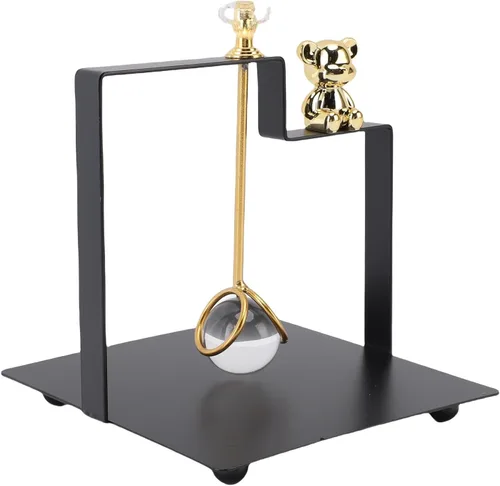 Vista 5 de Zunate Square Metal Napkin Dispenser, Modern Flat Holder with Bear Decoration for Hotel, Kitchen, Restaurant, Black Iron Design, 5.3 X 5.3in Base