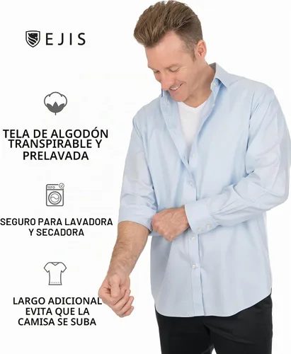 Vista 3 de Ejis Camiseta interior de algodón con cuello en V para hombre con almohadillas para el sudor, ajuste clásico
