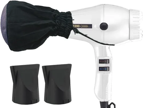 Vista 5 de Turbo Power Twin Turbo 3200 - Secador de pelo negro + difusor de malla metálica M Hair Designs (paquete), secadora profesional de alta velocidad