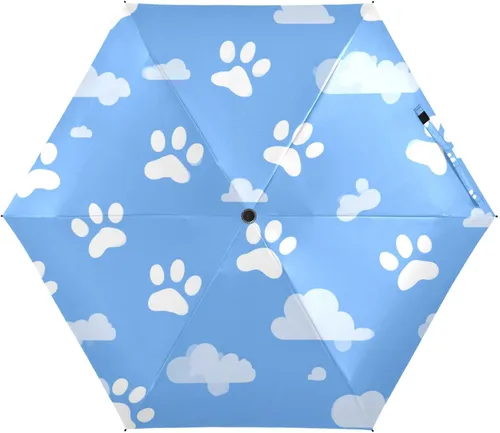 Vista 38 de Sombrilla de viaje plegable compacta con protección UV para 99% de protección UV, resistente al viento, a prueba de lluvia, pequeña sombrilla