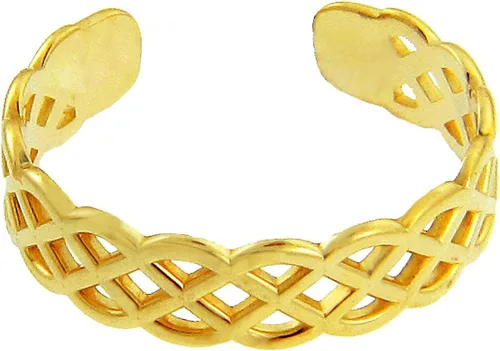 Vista 2 de Modern Contemporary Rings Anillo de nudillo ajustable de oro amarillo de 10 quilates con nudo celta