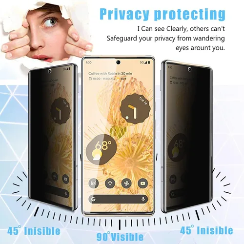 Vista 2 de Diseñado para Google Pixel 6a 5G con [2 unidades] protector de lente de cámara y [2 unidades] Clase de película de TPU flexible de privacidad