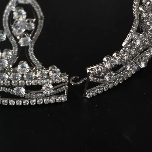 Vista 8 de Tiara de boda grande de circonita cúbica, corona de concurso de princesa real para novia, quinceañera, fiesta de graduación, circonita cúbica