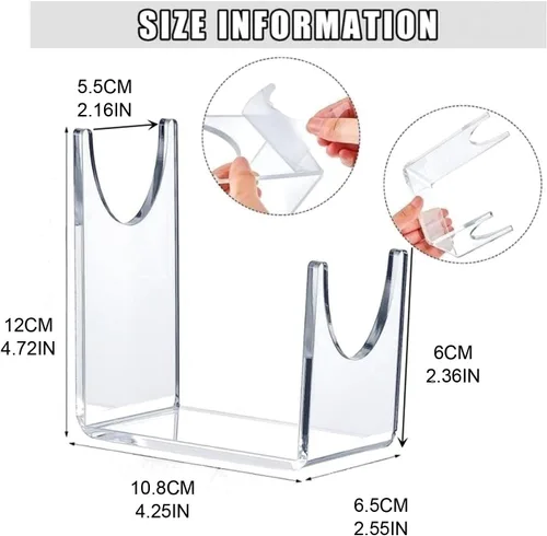Vista 3 de Soporte de acrílico Shofar de 2 piezas, soporte para caballete, soporte de cuerno de oveja, soporte de exhibición de espadas