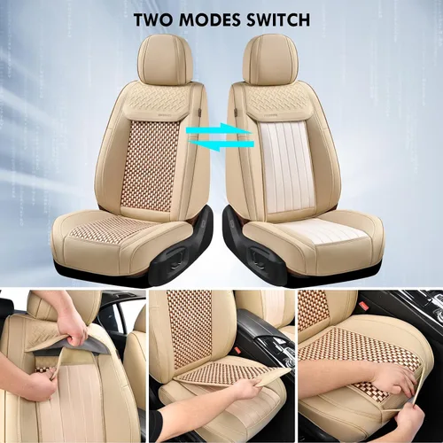 Vista 5 de Coverado - Fundas impermeables para asientos de coche, fundas delanteras para asientos de coche, 2 en 1, fundas protectoras para asientos de coche
